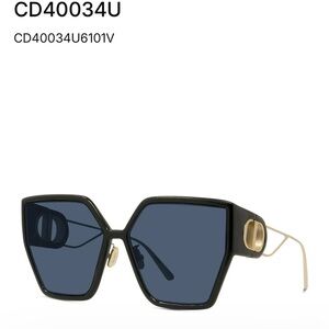 Dior Black and Gold Geometric Sunglasses